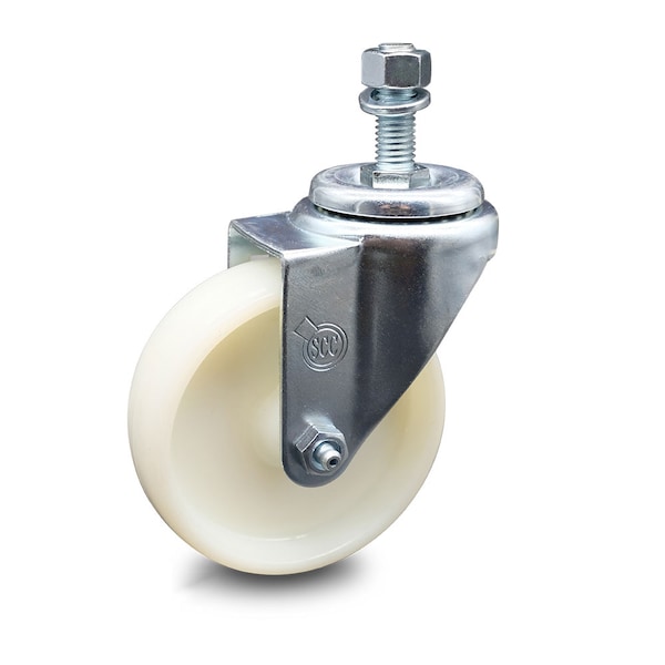 4 Inch Nylon Wheel Swivel 1/2 Inch Threaded Stem Caster